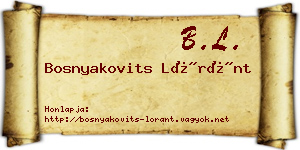 Bosnyakovits Lóránt névjegykártya